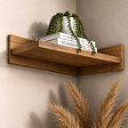 Solid Wood Corner Wall Shelf 30x16 cm for Home Decor